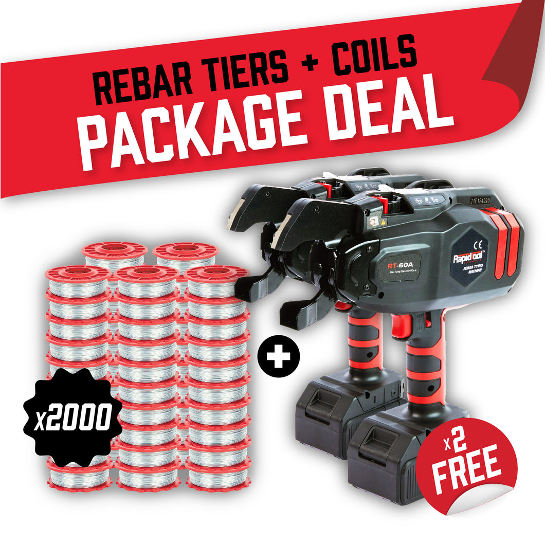 Rapid Tool Package Deal FREE 2x RT-60A Rebar Tiers + 2,000 Coils