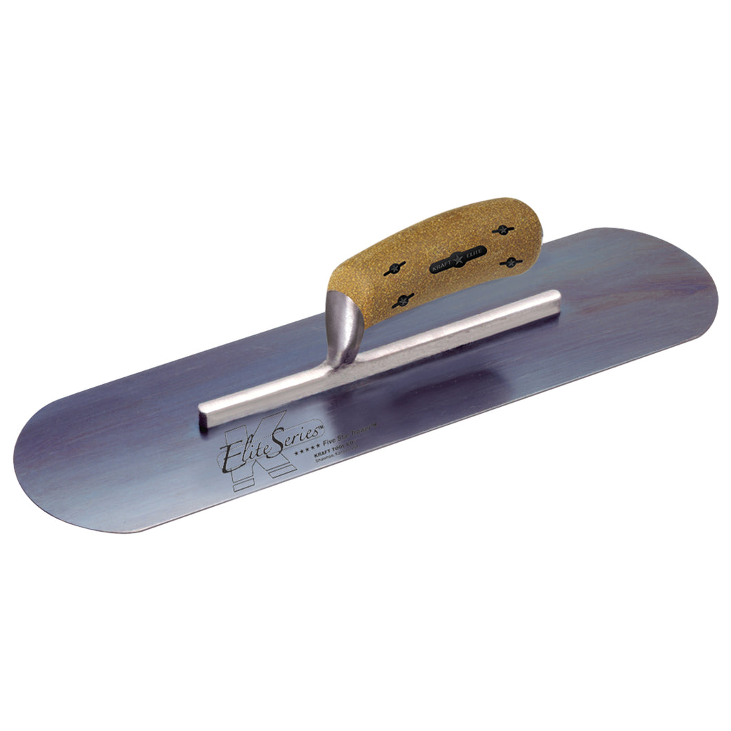 Kraft Tool Co. Elite Series Blue Steel Pool Trowel - Cork Handle Short Shank