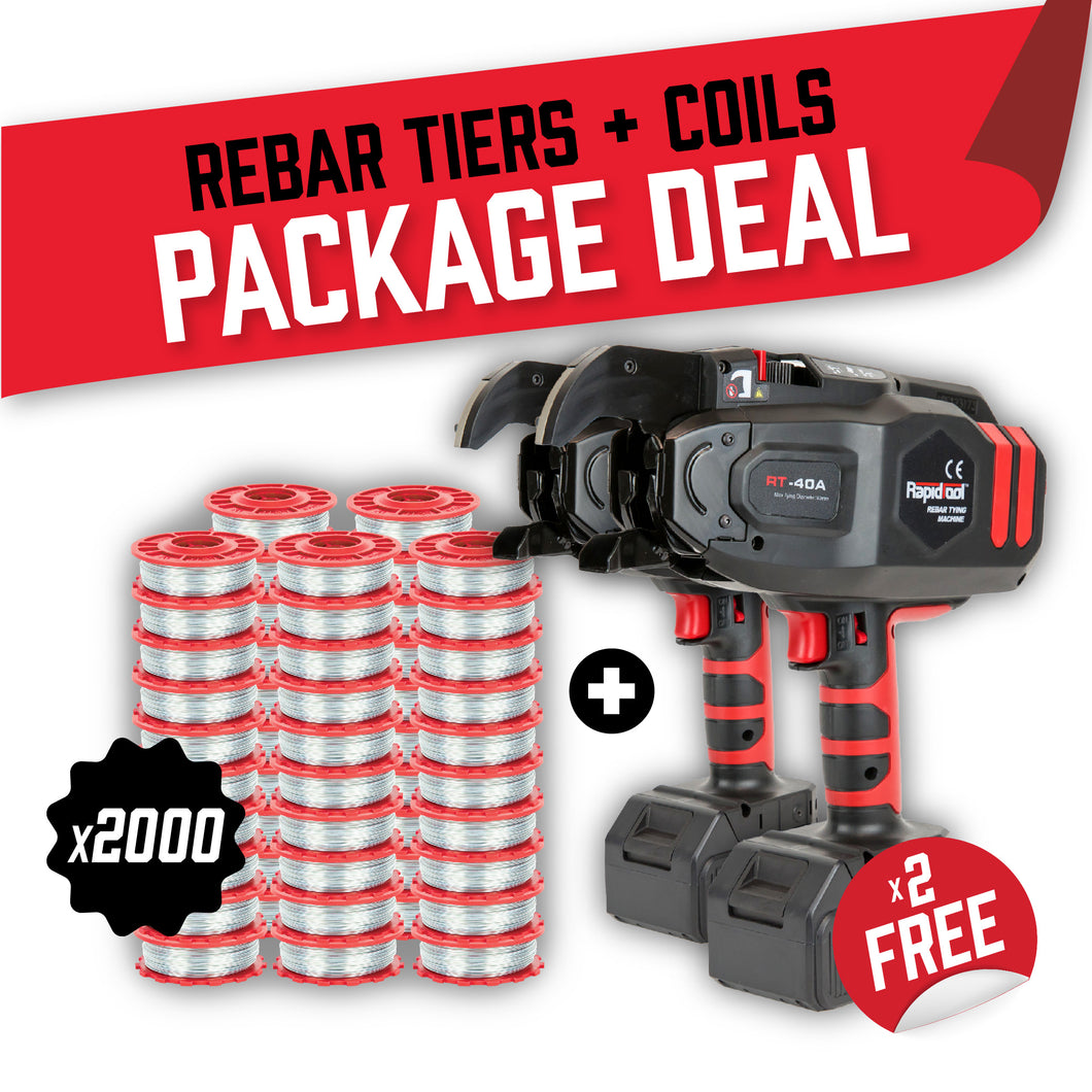 Rapid Tool Package Deal FREE 2x RT-40A Rebar Tiers + 2,000 Coils