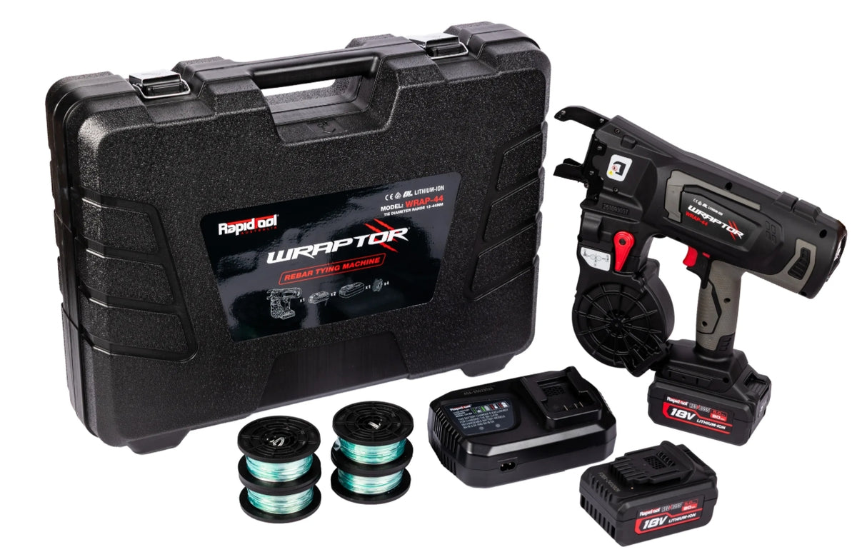 Rapid Tool Wraptor 18V Cordless 12-44mm Rebar Tier Kit – Madewell Products