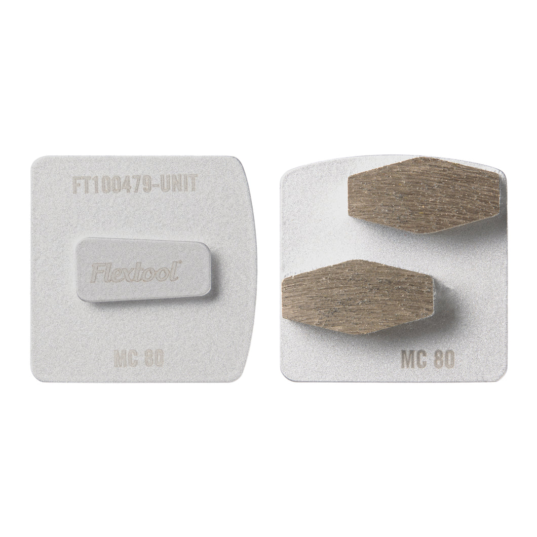 Flextool BladeTec Easy Lock Grinding Shoes - Medium Hardness Concrete 80 grit